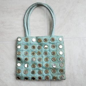Mint evening bag in aqua